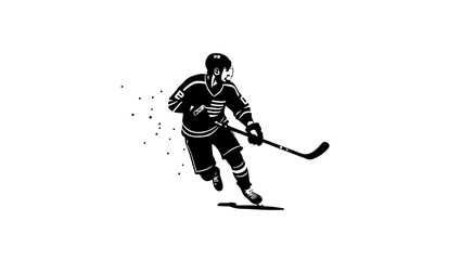 Obraz premium Hockey player silhouette vector sport, hockey, player, winter, boy, people, vector, ski, silhouette, ice, snowboard, person, sports, helmet, action, baseball, woman, illustration, fun, athlete, child,
