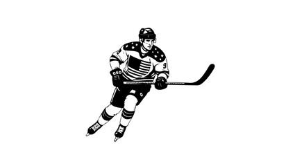 Obraz premium Hockey player silhouette vector sport, hockey, player, winter, boy, people, vector, ski, silhouette, ice, snowboard, person, sports, helmet, action, baseball, woman, illustration, fun, athlete, child,