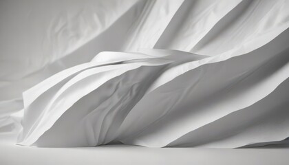 Obraz premium Deeply textured white paper, abstract folds, high contrast lighting , art, black and white
