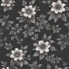 Fototapeta premium seamless floral background, seamless floral pattern, seamless pattern with white flowers