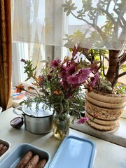 flowers on the table