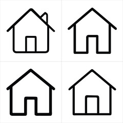 house outline icon set
