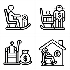 pension icon set
