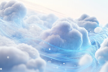 Cloud computing network digital data storage technology abstract concept