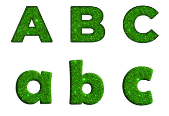 Green glitter Bling texture Foil font  A, B, C  Alphabet letter text typography font  copy.png