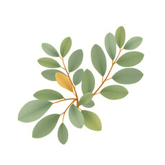 Naklejka premium Botanical Illustration - eucalyptus in natural earth tones for wall prints 