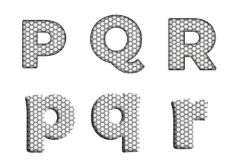 Iron Net Mesh Hexagonal Grid Hexagonal P, Q, R  Alphabet letter text typography font  copy.png