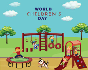 Happy children day vector illustration for social media poster and design, Happy children day banner, Happy children day template, Happy children day editable file