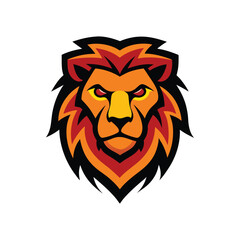 bold lion mascot logo icon vector art illustration 