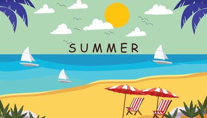 happy summer vector illustration template for social media poster and banner, happy summer banner, happy summer template, happy summer editable file
