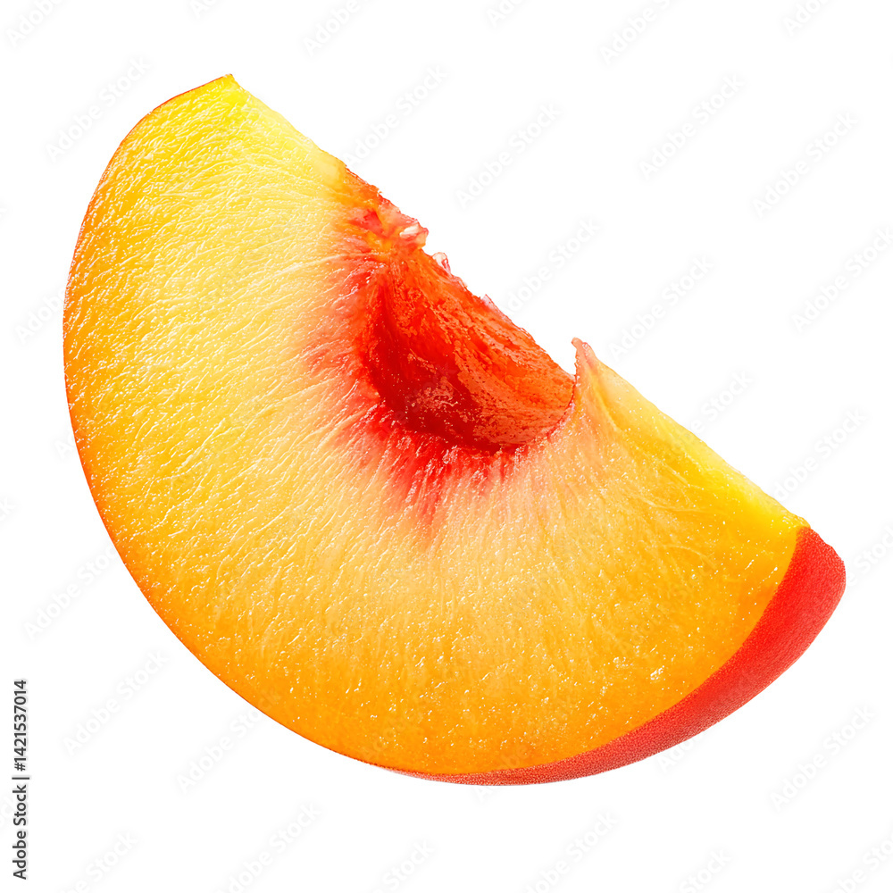 Poster peach slice isolated png. peach slice on transparent background. png format. no background png peach