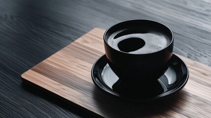 A hot cup of coffee, surrounded by a cozy atmosphere, offering warmth and comfort for a peaceful and relaxing moment