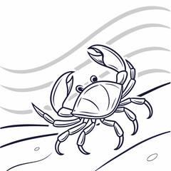 Minimalist Crab on Sandy Beach