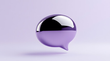 Glossy Purple Speech Bubble - Communication Icon