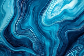 Fototapeta premium Mesmerizing Blue Swirls Fluid Abstract Pattern with Luxurious Marble-like Texture and Serene Elegance
