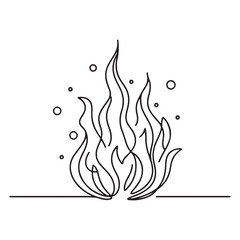 Fiery Flames Single Line Art Illustration for Bold Designs