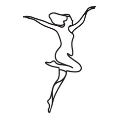 Elegant Silhouette of Dancing Woman Illustration for Artistic Design