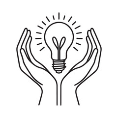 Illuminating Ideas Hands Holding a Lightbulb Symbol for Innovation