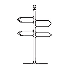 Navigating Choices Silhouette of a Signpost Indicating Direction