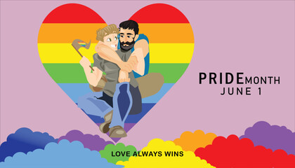 Pride day month illustration template for social media poster and banner, pride day month banner, pride day month template, pride day month poster, pride day month editable file