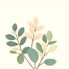 Botanical Illustration - eucalyptus in natural earth tones for wall prints
