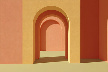 Receding Pastel Geometric Archways