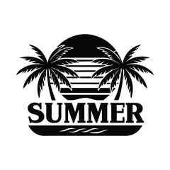 Obraz premium tropical island with palm trees.Tropical uninhabited island. Hand drawn vector vintage illustration, emblem, logo, isolated.tropical island with palm trees.Hand-drawn illustration of a rustic hut.
