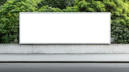 Fototapeta premium Blank Billboard Mockup: Perfect for Advertising Campaigns, Situated in a Lush Urban Setting