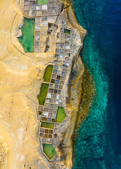 ⁦Salt pans, drone top  view