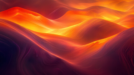Obraz premium Abstract fiery landscape with flowing red and orange waves creates a dramatic and mesmerizing effect that evokes heat and energy on a dark background.