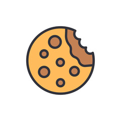 Cookies colored icons, minimalist vector illustration ,simple transparent graphic element .Isolated on white background