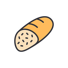 Bread colored icons, minimalist vector illustration ,simple transparent graphic element .Isolated on white background