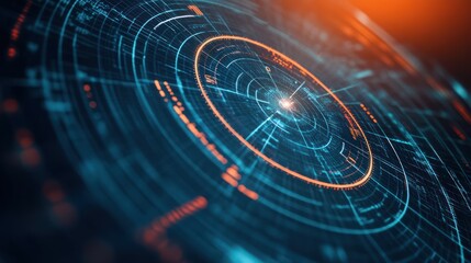 Advanced data visualization concept with circular diagram and abstract design