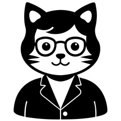 black cat with a big eyes