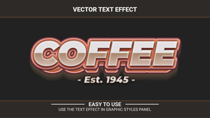 3d coffee editable text effect