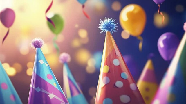Party Hats Birthday 4K Videos