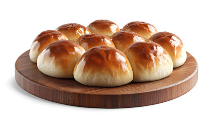 Three loaves of artisan sourdough bread with a crusty texture are arranged on a wooden board