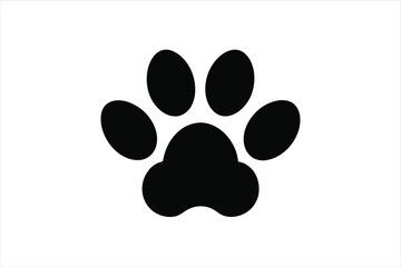 Vector of Dog Paw Mark in Bold Black for Pet-Themed Designs