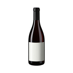 Isolated Wine Bottle On Transparent Background, Generative AI