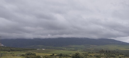 storm clouds over the mountains
