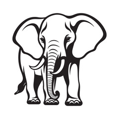 Fototapeta premium Elephant minimalist silhouette design vector art
