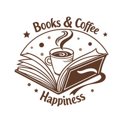 Minimalist Coffee and Book Line Art Concept