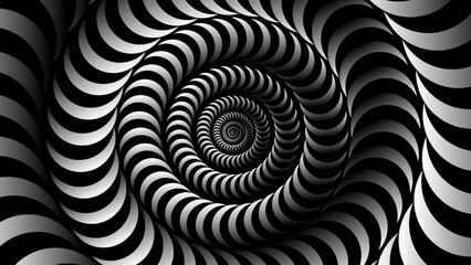 Circular abstract shapes for background. Abstract monochrome graphic spiral, swirl or swirl. Vector.