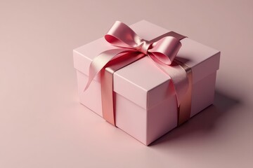 Obraz premium Elegant gift box mockup, satin ribbon, gold accents, product packaging, commercial