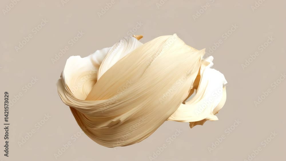 Poster abstract flowing forms in soft neutral tones.
