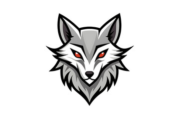 Obraz premium Flat and Minimal Medieval Lily Fox Head Logo icon design