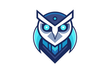 Minimal Owl futuristic in tech Logo icon design