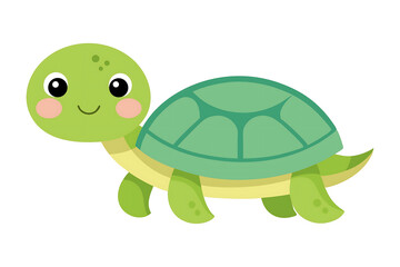 Cute cartoon turtle Logo icon design, isolated on white 
