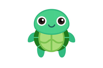 Fototapeta premium Minimal Cute cartoon turtle Logo icon design, isolated on white background 