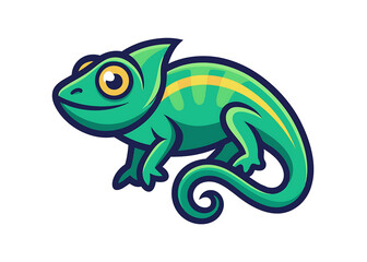A Design of Chameleon mascot logo icon design, isolated on white background